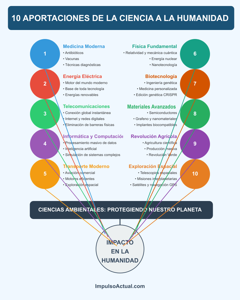 10 aportaciones de la ciencia a la humanidad - Infografía