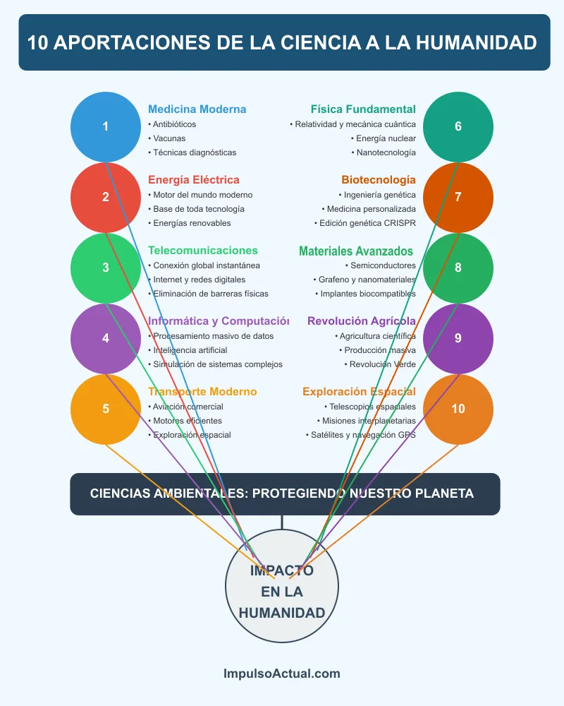 10 aportaciones de la ciencia a la humanidad - Infografía